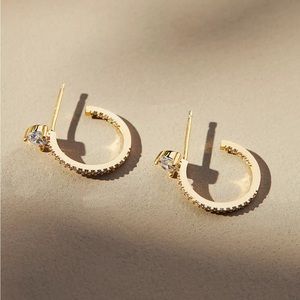 Anthropologie Ridged Huggie Hoop Earrings - NWT